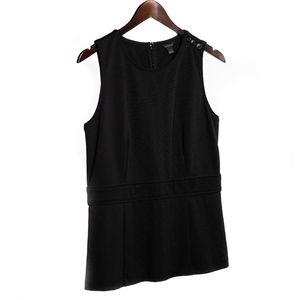 Ann Taylor Black Top with Shoulder Button Detail